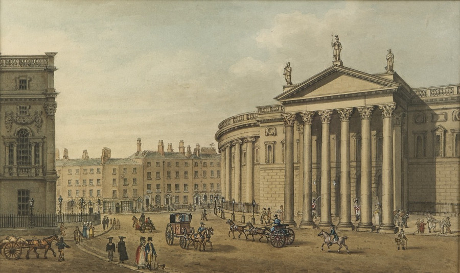 View of College Street, College Green and the House of Lords in the early 1800s