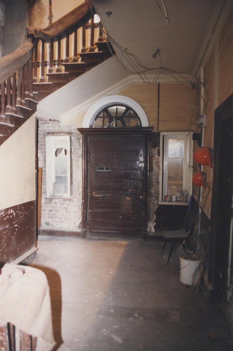 Entrance hall to Number 11 during renovation 