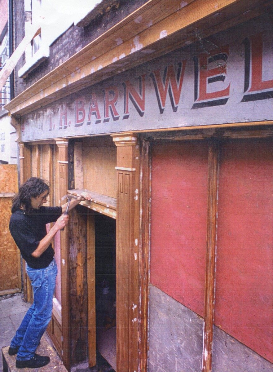 Shopfront undergoing splice repairs 