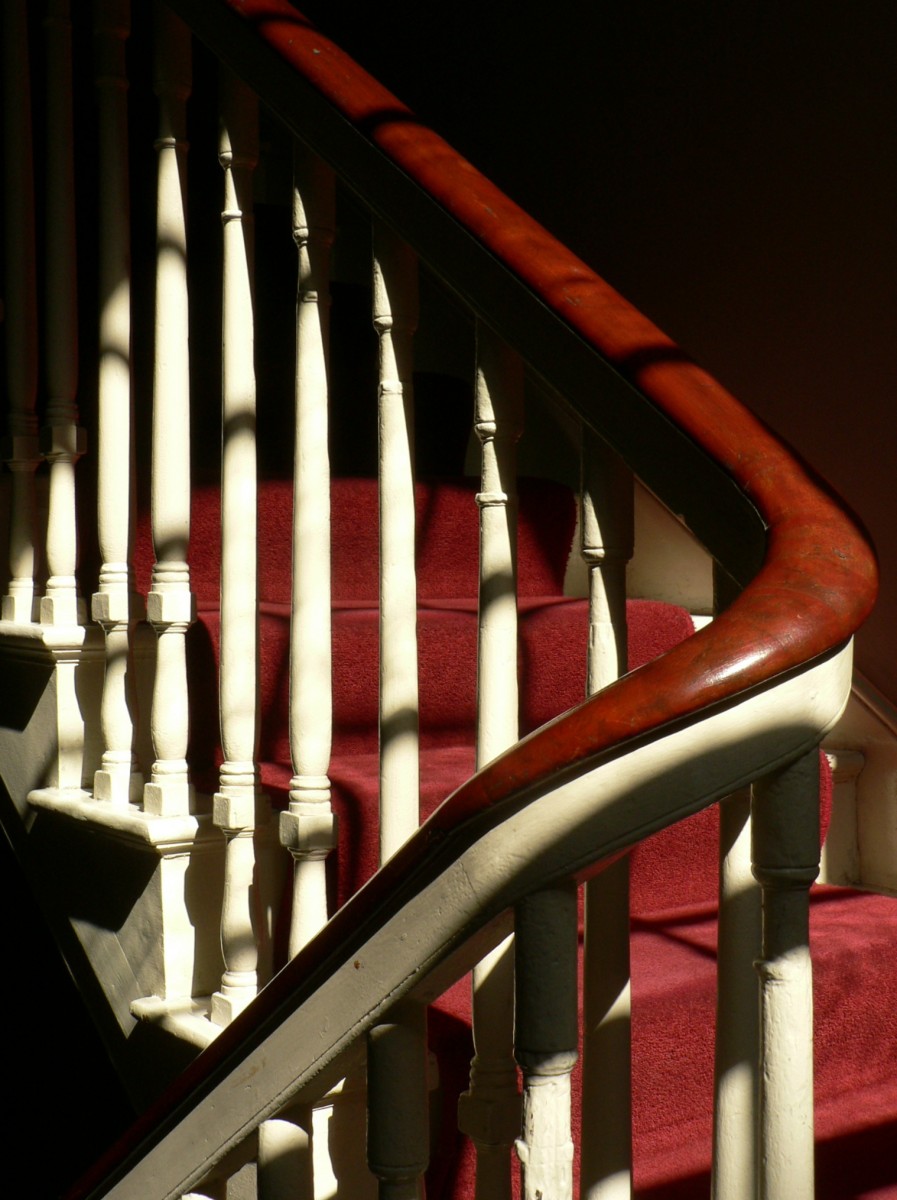 Conserved balustrade with mahogany handrail 