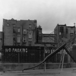 Gabled houses on Aungier Street advancing into dereliction in the 1960s 