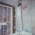 First floor being replastered with a hand-run cornice in the 1990s 