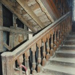Undercarriage of staircase prior to conservation 
